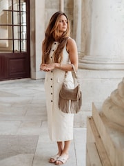 Cultured London Natural Alondra Suede Evening and Clutch Bag - Image 2 of 10
