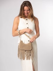 Cultured London Natural Alondra Suede Evening and Clutch Bag - Image 4 of 10