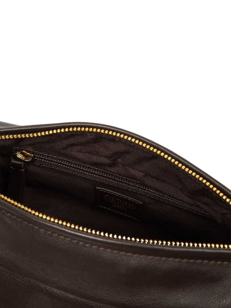 Cultured London Brown Nuala Leather Cross-Body Bag - Image 7 of 7 Cultured London Brown Nuala Leather Cross-Body Bag - Image 7 of 7