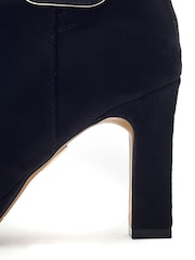 Moda in Pelle Black Poppina Large Buckle Trim Ankle Boots - Image 3 of 4