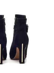 Moda in Pelle Black Poppina Large Buckle Trim Ankle Boots - Image 4 of 4