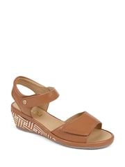 Van Dal Brown Dual Strap Leather Sandals - Image 1 of 9