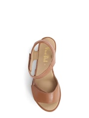 Van Dal Brown Dual Strap Leather Sandals - Image 6 of 9