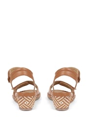 Van Dal Brown Dual Strap Leather Sandals - Image 8 of 9