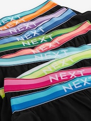 Black Bright Rainbow Waistband 10 pack 100% Cotton Boxers - Image 13 of 13