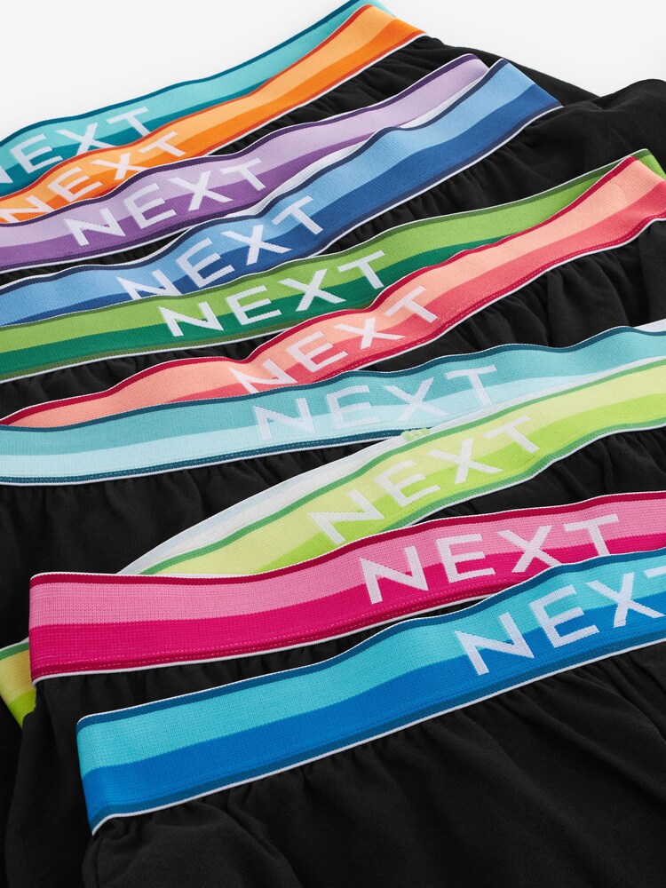 Black Bright Rainbow Waistband 10 pack 100% Cotton Boxers - Image 13 of 13 Black Bright Rainbow Waistband 10 pack 100% Cotton Boxers - Image 13 of 13