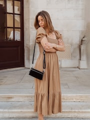 Schwarz - Cultured London Rosalia Suede & Leather Evening & Clutch Bag - Bild 1 von 8