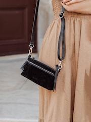 Schwarz - Cultured London Rosalia Suede & Leather Evening & Clutch Bag - Bild 2 von 8