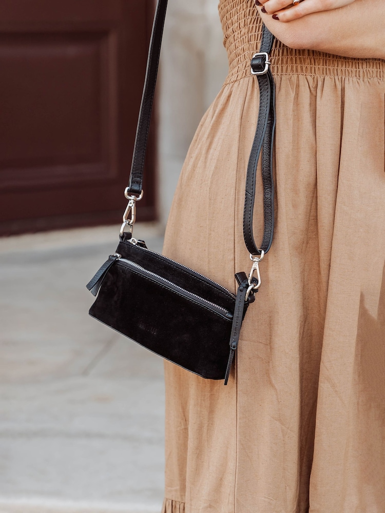 Schwarz - Cultured London Rosalia Suede & Leather Evening & Clutch Bag - Bild 2 von 8 Schwarz - Cultured London Rosalia Suede & Leather Evening & Clutch Bag - Bild 2 von 8