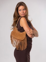 Cultured London Brown Alondra Suede Evening and Clutch Bag - Image 1 of 7