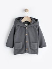 Charcoal Grey Hooded Cosy Fleece Baby Jacket (0mths-2yrs) - Image 1 of 7