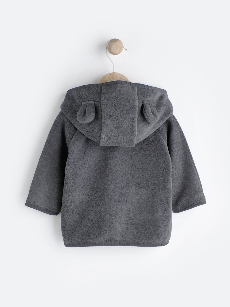 Charcoal Grey Hooded Cosy Fleece Baby Jacket (0mths-2yrs) - Image 2 of 7