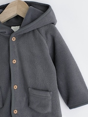 Charcoal Grey Hooded Cosy Fleece Baby Jacket (0mths-2yrs) - Image 3 of 7