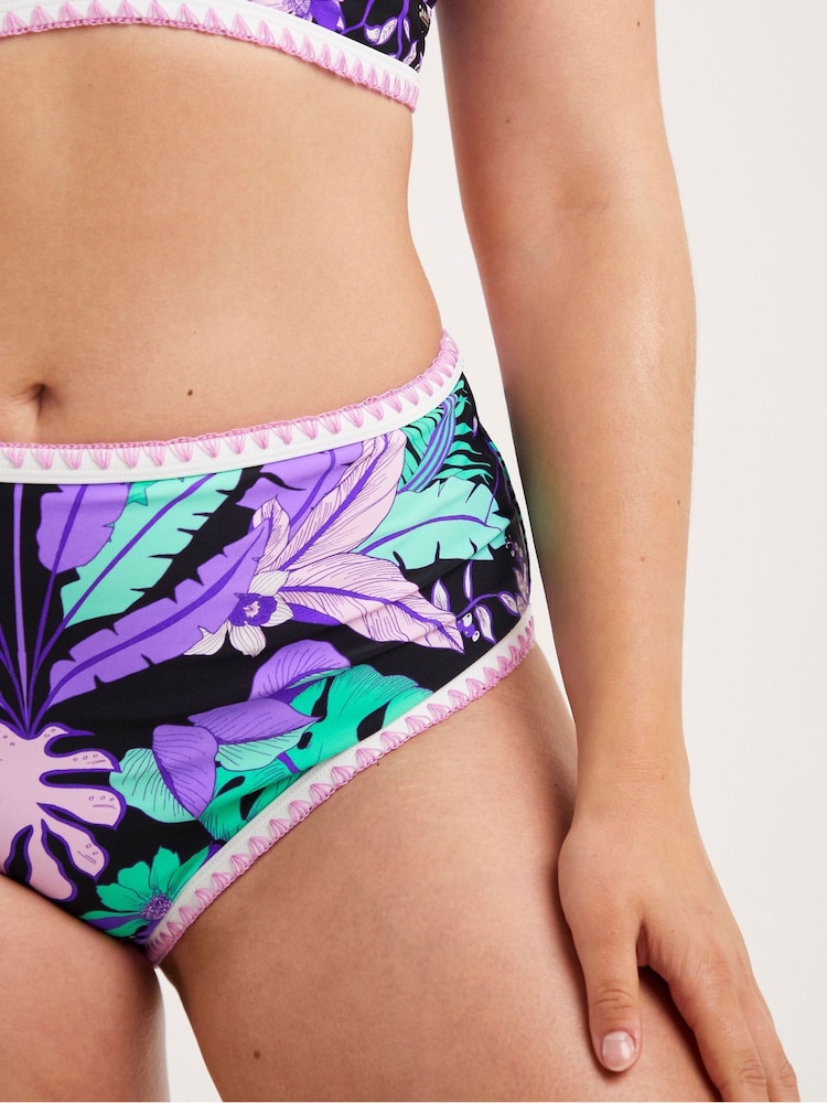 Figleaves Frida Purple High Waist Bikini Briefs - Image 4 of 4