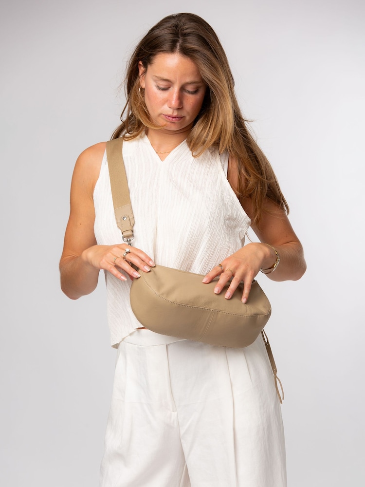 Cultured London Natural Nuala Leather Cross-Body Bag - Image 1 of 6 Cultured London Natural Nuala Leather Cross-Body Bag - Image 1 of 6