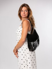 Cultured London Black Alondra Suede Evening and Clutch Bag - Image 2 of 6