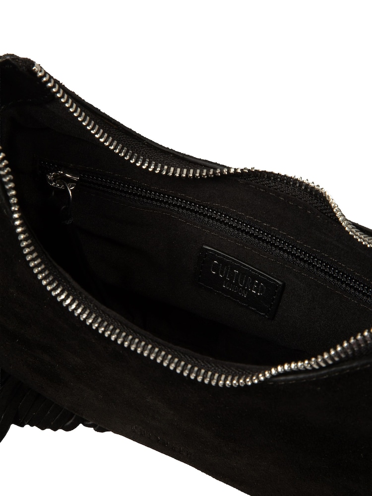 Cultured London Black Alondra Suede Evening and Clutch Bag - Image 6 of 6 Cultured London Black Alondra Suede Evening and Clutch Bag - Image 6 of 6