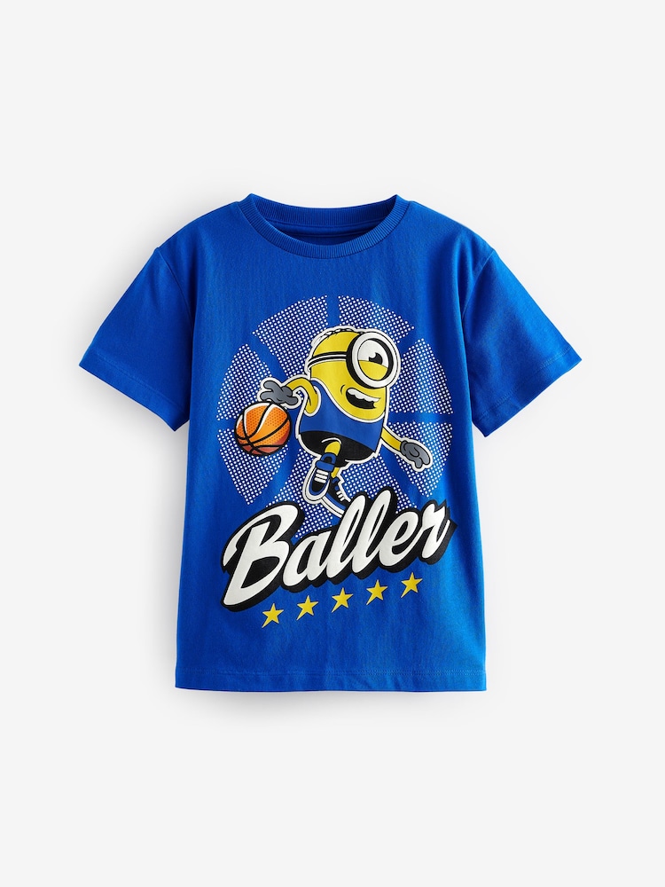 Blue 100% Cotton Licensed Minions T-Shirt by Next (3-16yrs) - Image 1 of 3