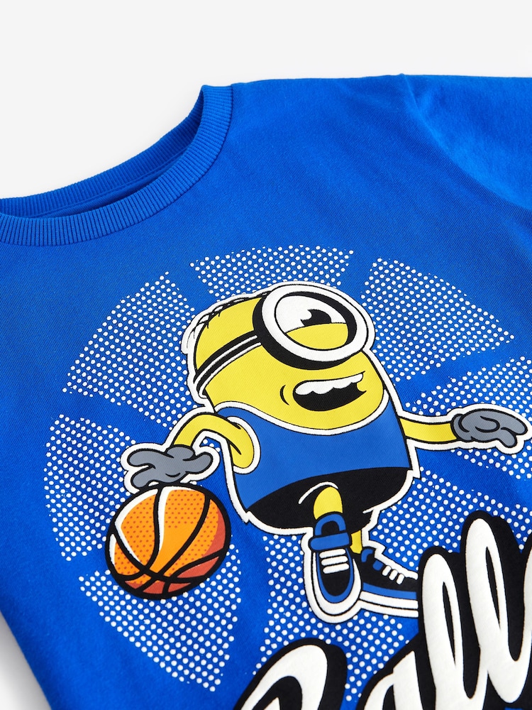Blue 100% Cotton Licensed Minions T-Shirt by Next (3-16yrs) - Image 3 of 3