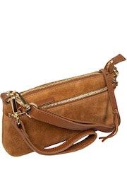 Braun - Cultured London Rosalia Suede & Leather Evening & Clutch Bag - Bild 5 von 7