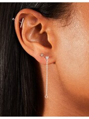 Accessorize Sterling Silver Plated Sparkle Chain and Studs 4 Pack - Image 3 of 3
