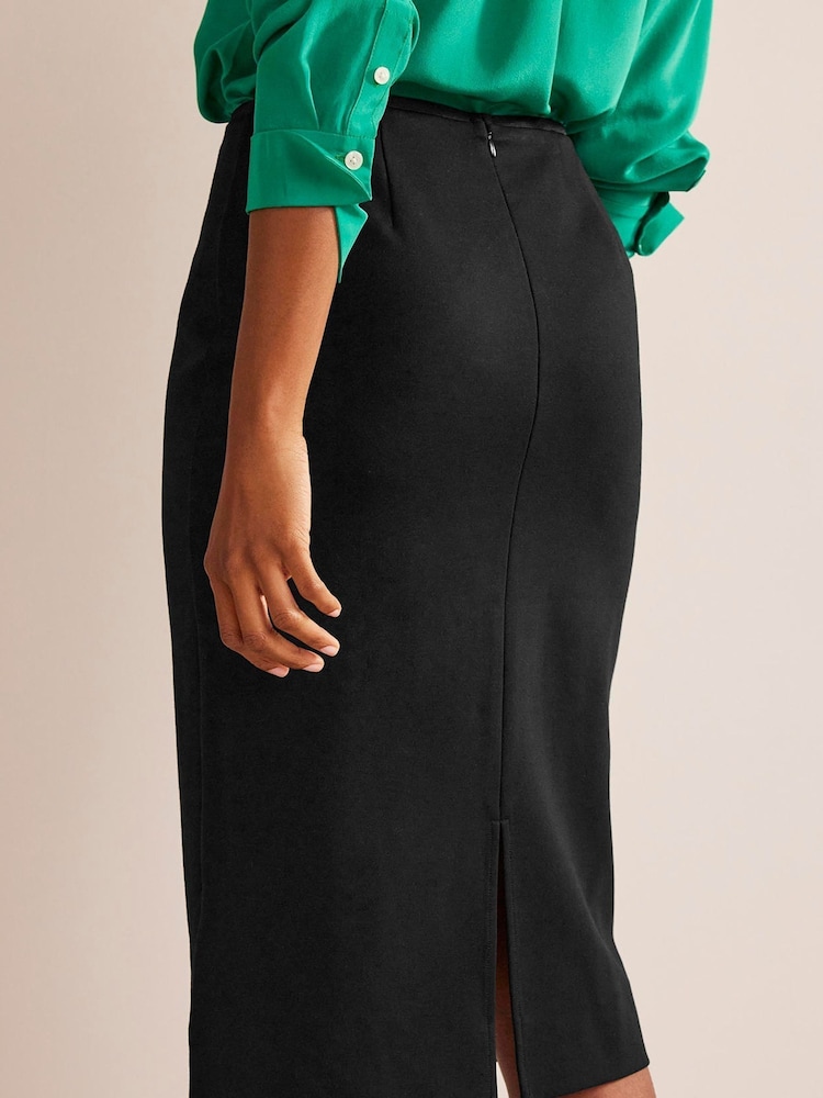 Boden Black Petite Stretch-Jersey Midi Skirt - Image 2 of 4 Boden Black Petite Stretch-Jersey Midi Skirt - Image 2 of 4