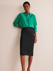 Boden Black Petite Stretch-Jersey Midi Skirt - Image 3 of 4