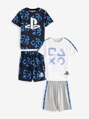 Blue/White Playstation Short Payjamas 2 Pack (5-16yrs) - Image 1 of 3