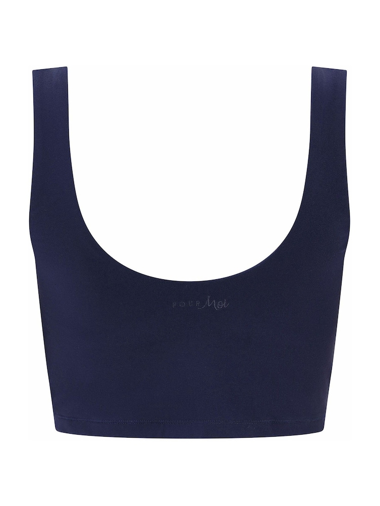 Pour Moi Blue Non Adjustable The Buttery Soft Non Wired Sports Bra - Image 4 of 4 Pour Moi Blue Non Adjustable The Buttery Soft Non Wired Sports Bra - Image 4 of 4