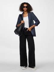 PIECES Grey Relaxed Ruched Sleeve Workwear Blazer - Image 2 of 6