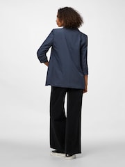 PIECES Grey Relaxed Ruched Sleeve Workwear Blazer - Image 3 of 6