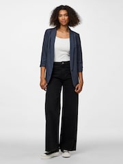 PIECES Grey Relaxed Ruched Sleeve Workwear Blazer - Image 4 of 6