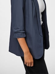 PIECES Grey Relaxed Ruched Sleeve Workwear Blazer - Image 5 of 6
