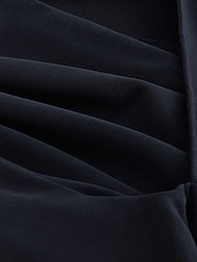 Navy Blue Wrap Neck Modal Rich Long Sleeve Top - Image 6 of 6