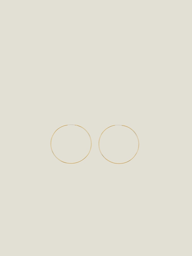 Accessorize 14ct Gold Plated Large Thin Hoops - Image 1 of 3