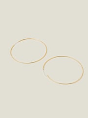Accessorize 14ct Gold Plated Large Thin Hoops - Image 2 of 3