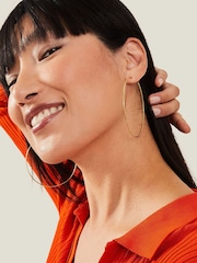Accessorize 14ct Gold Plated Large Thin Hoops - Image 3 of 3