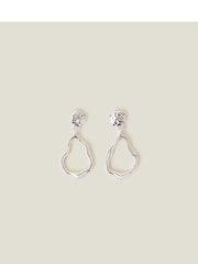 Accessorize Sterling Silver Plated Molten Drop Earrings - Image 1 of 3