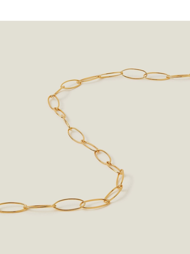 Accessorize 14ct Gold Plated Oval Link Chain Necklace - Image 2 of 3