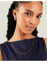 Accessorize 14ct Gold Plated Oval Link Chain Necklace - Image 3 of 3