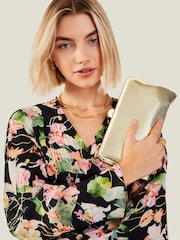 Accessorize Gold Clutch Bag - Image 1 of 4