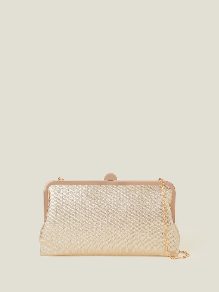 Accessorize Gold Clutch Bag - Image 2 of 4