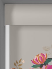Sara Miller Pale Grey Peony Border Made to Measure Roller Blinds - Image 3 of 6