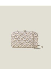Accessorize Natural Bridal Hand-Beaded Hardcase Clutch - Image 2 of 4