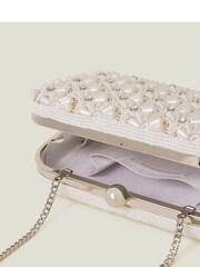 Accessorize Natural Bridal Hand-Beaded Hardcase Clutch - Image 4 of 4