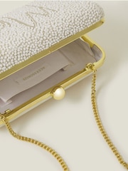 Accessorize Natural Bridal Mrs Hardcase Clutch Bag - Image 4 of 4