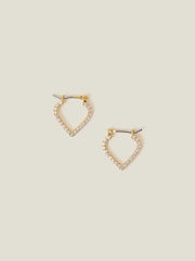 Accessorize 14ct Gold Plated Sparkle Mosaic Hoop Earrings - Image 1 of 3