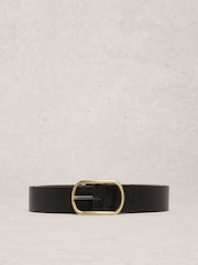 White Stuff Black Chrome Reversible Leather Belt - Image 1 of 3