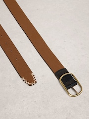 White Stuff Black Chrome Reversible Leather Belt - Image 3 of 3