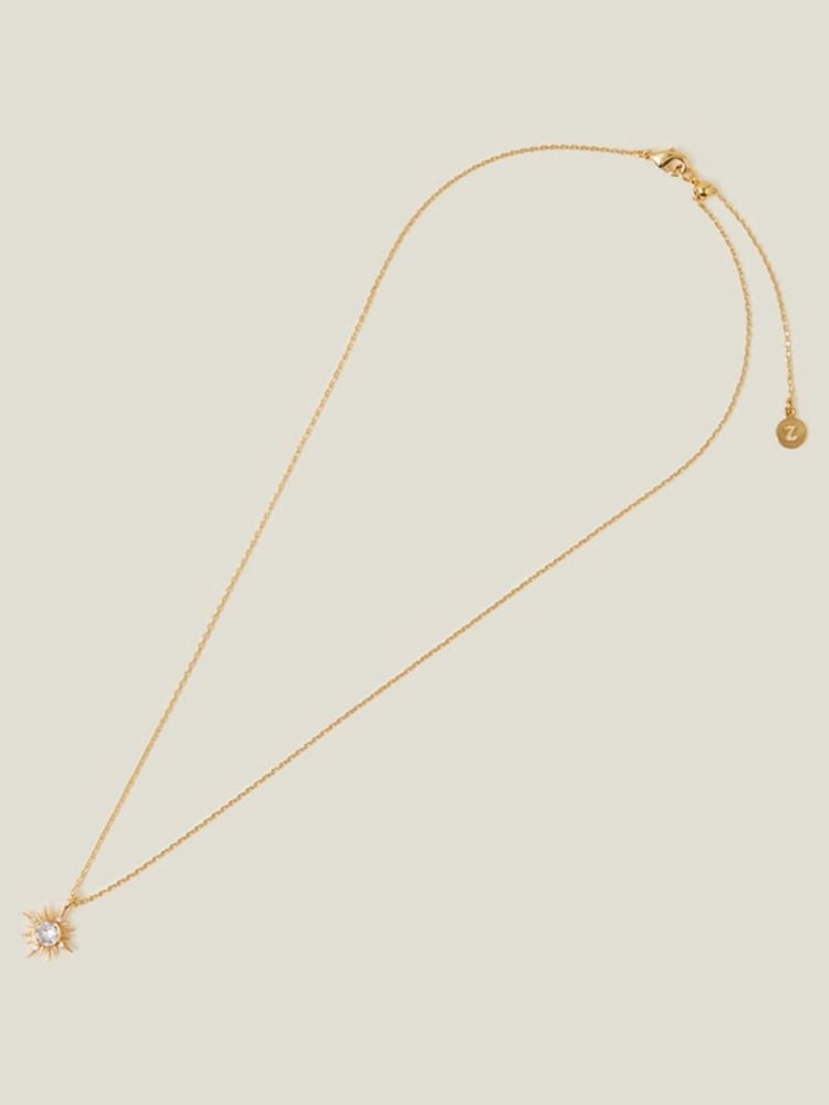 Accessorize 14ct Gold Plated Sparkle Star Pendant Necklace - Image 1 of 3